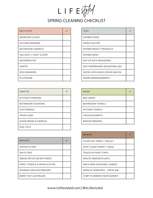 Spring Cleaning Checklist